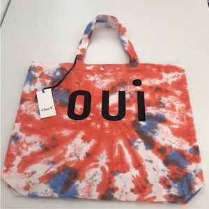 Clare V Tie Dye Eye Print Canvas Tote